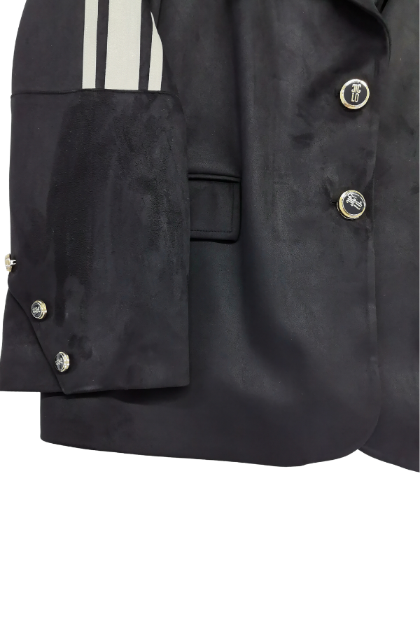 Süet Şerit Detaylı Siyah Ceket Ciclo Ceket