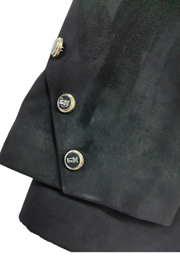 Süet Şerit Detaylı Siyah Ceket Ciclo Ceket