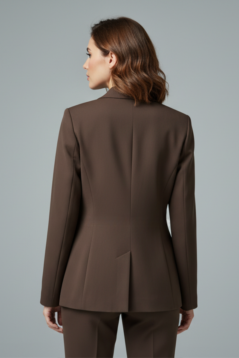 Gold Düğme Detaylı Kahverengi Blazer Ceket