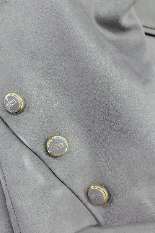 Süet Şerit Detaylı Bej Ciclo Ceket