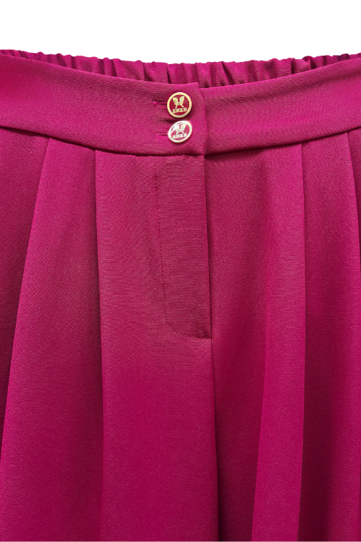 Zerina Arkası Lastikli Fuşya Pantolon