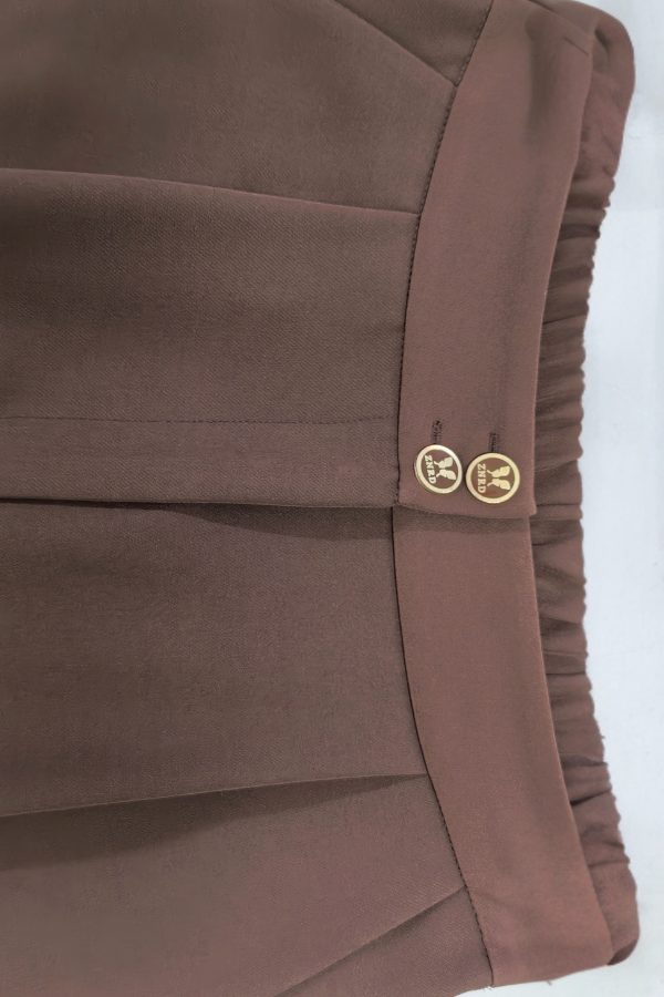 Zerina Tek Pileli Kahve Rengi Pantolon