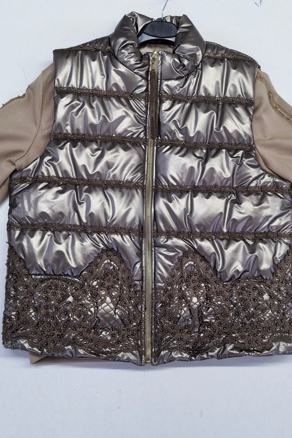 Zerina Boncuk Detaylı İşlemeli Mont Yelek Eşofman Takımı