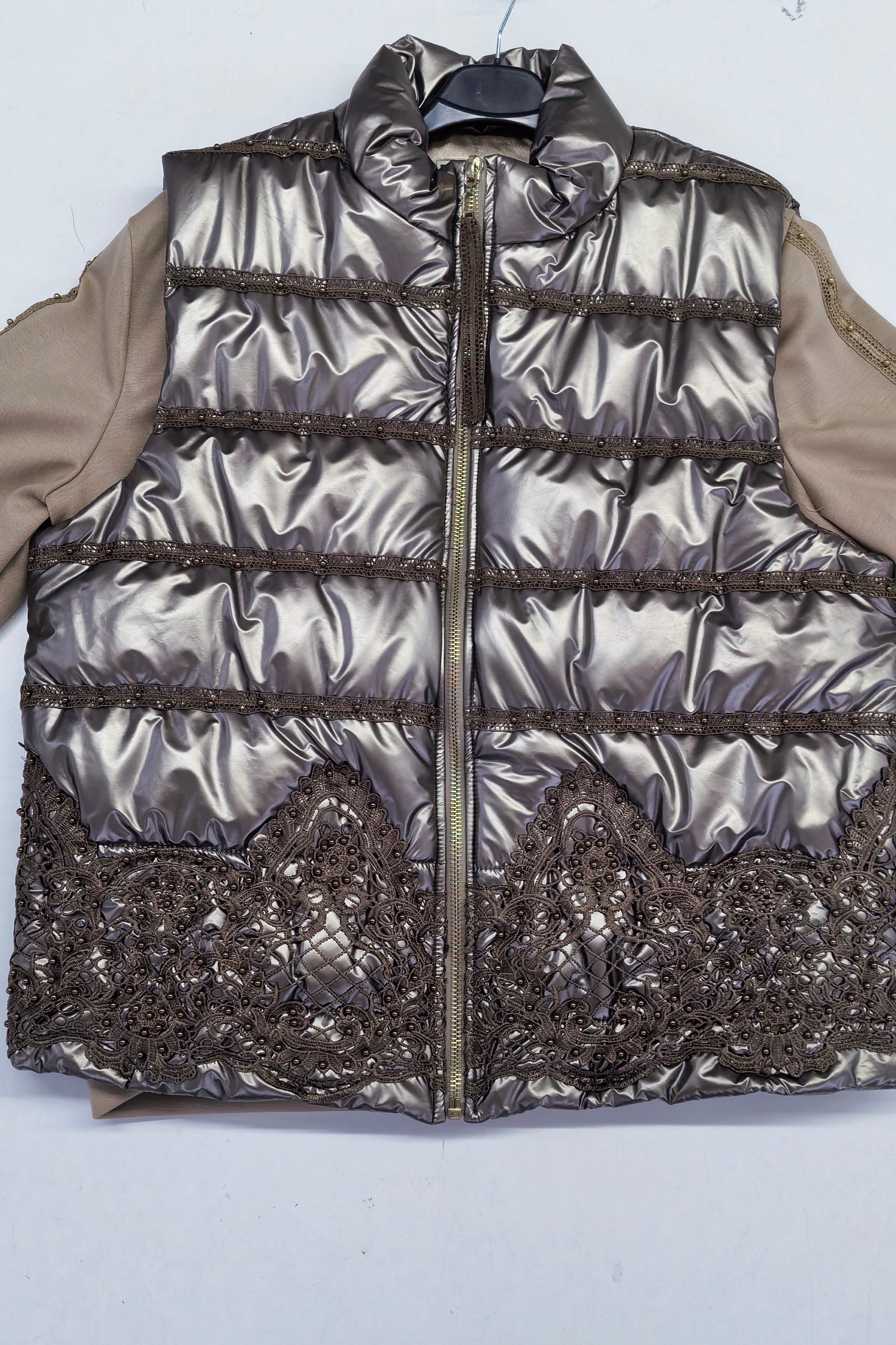 Zerina Boncuk Detaylı İşlemeli Mont Yelek Eşofman Takımı