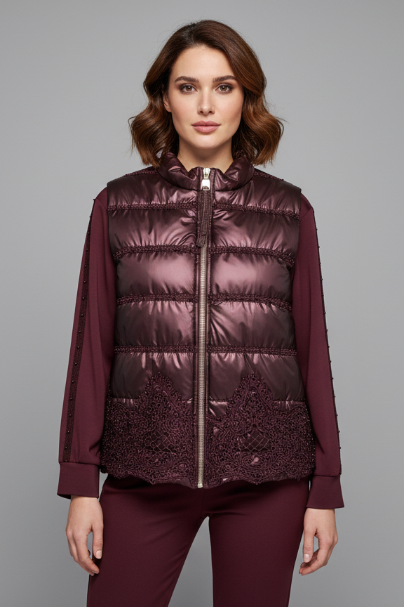 Zerina Boncuk Detaylı İşlemeli Mont Yelek Eşofman Takımı