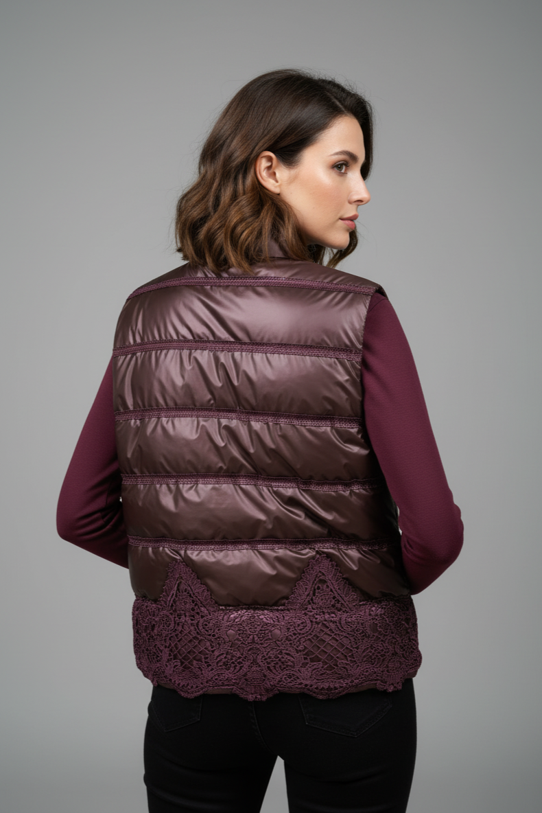 Zerina Boncuk Detaylı İşlemeli Mont Yelek Eşofman Takımı