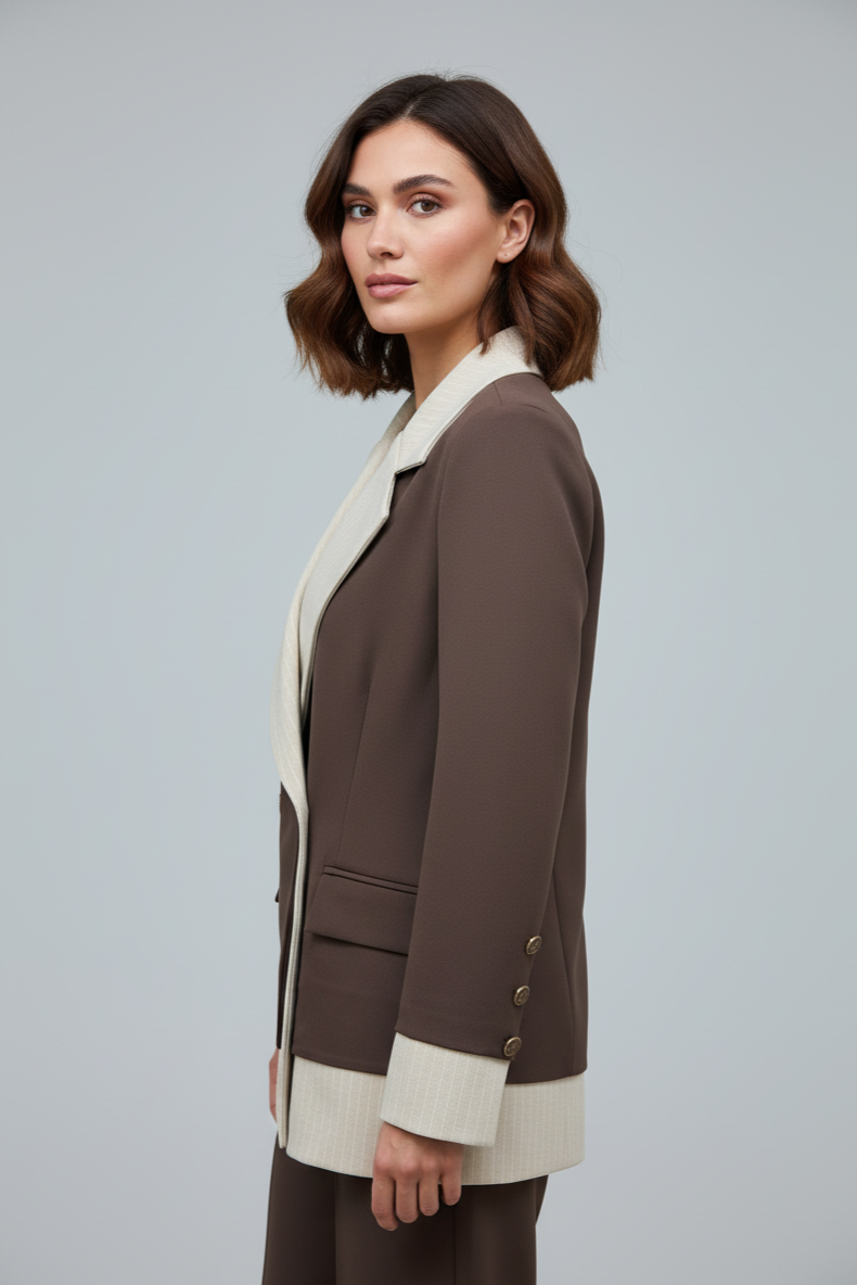 Çizgili Garnili Ceket