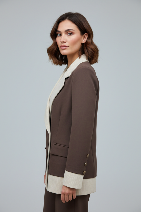 Çizgili Garnili Ceket